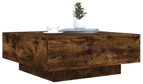 füstös tölgy színű dohányzóasztal LED-lámpákkal 80 x 8 0x 31 cm