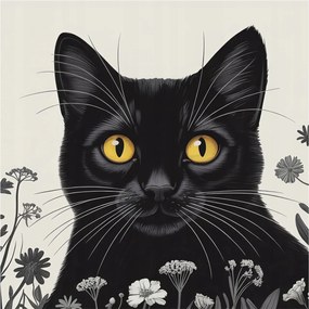 Dekoratív Fotótapéta Hálószoba Virágok macska 250x250 Ragasztó