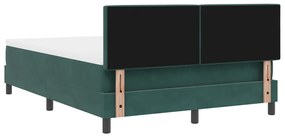 Boxspring Ágy Mattal Sötét Zöld 160x200 cm Bársonyos