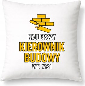 Ajándék párna Építésvezetőnek Fehér