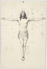 Poszter Alumínium Keret Vallás Jézus Krisztus Keresztre Feszítés Kereszt 40x60