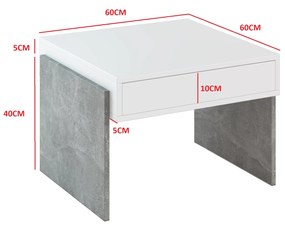 Dohányzóasztal Zantra (fehér + kő). 1055292