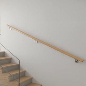Fogantyú/korlát, tömör fa, természetes, 200 cm, MANEL TYP 2