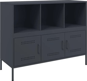 vidaXL antracitszürke acél tálalószekrény 100,5 x 39 x 79 cm