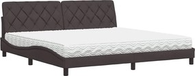 vidaXL sötétbarna szövet ágy matraccal 200x200 cm