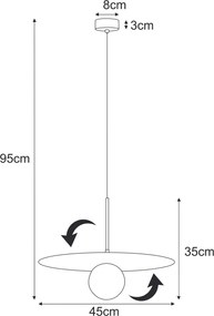 KAJA K-5372 SANTE Fekete Színű Függeszték 1xG9 10W IP20