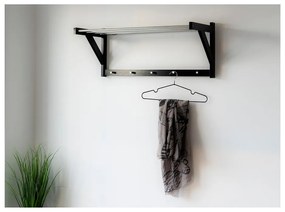 Fekete fali fogas nyárfa polccal Padova - House Nordic