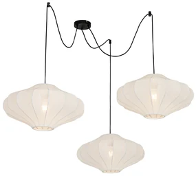 Japandi függőlámpa fehér 50 cm 3-lámpás - Plu
