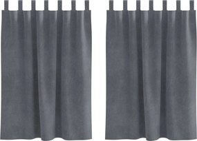 vidaXL Sötétítő függönyök 2 pcs Világosszürke 140 x 140 cm Bársony
