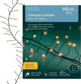 Karácsonyfa fényfüzér Micro 480 LED-es karácsonyfa drót Klasszikus Meleg 6m