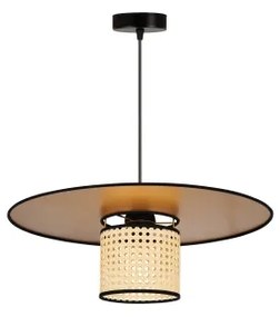 Duolla - Csillár zsinóron TOKYO RATTAN 1xE27/15W/230V átm. 50 cm arany/rattan