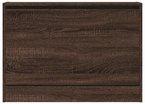 barna tölgyszínű szerelt fa cipőszekrény 80 x 21 x 57 cm