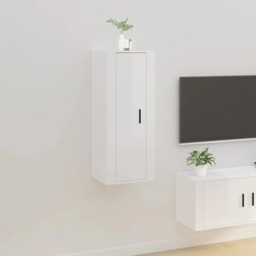 magasfényű fehér fali TV-szekrény 40x34,5x100 cm