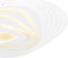 Globo 48546SH Mennyezeti lámpa fehér és átlátszó akril búra, Google Assistant+Alexa, memória, éjszakai fény, színhőmérséklet és , fényerő-szabályzás, Ø:500, H:65, LED 40W 230V, 300-3300lm, színhőmérsékletváltós 3000-6500K