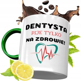 Zöld Bögre Fogorvosnak Ajándékba, fényképes nyomattal