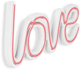 Műanyag LED-es fali dekoráció, Love - Pink