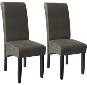 TecTake GmbH 403627 ergonomikus tömörfa étkezőszék - márványszürke, 2 darabos készlet