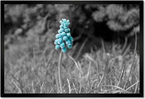 Poszter keretben 60x40 Türkiz virág