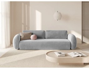 Világosszürke bársony kinyitható-tárolóhelyes kanapé 262 cm Tonale – Cosmopolitan Design