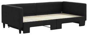 fekete kihúzható szövet heverő 100 x 200 cm