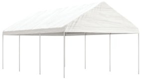 fehér polietilén pavilon tetővel 6,69 x 4,08 x 3,22 m