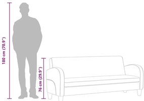 háromszemélyes barna művelúr kanapé