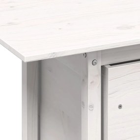 fehér tömör fenyőfa kerti asztal 100 x 50 x 75 cm