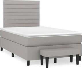 vidaXL világosszürke szövet rugós ágy matraccal 120 x 200 cm