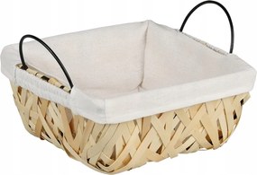Kenyértartó Kosár Fából Fonott 23X20X14 CM Bézs