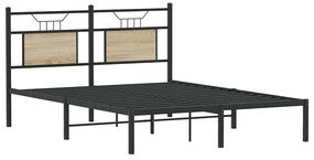 sonoma tölgy színű szerelt fa ágykeret matrac nélkül 140x190 cm
