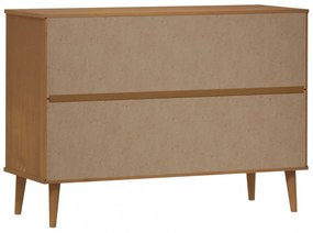 MOLDE barna tömör fenyőfa fiókos szekrény 113 x 40 x 80 cm