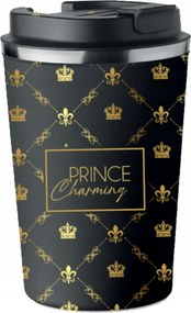 Prémium termo bögre Prince Charming nyomott mintával kávéhoz 350ml KT_044