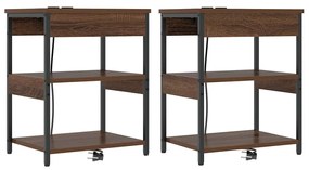 Éjjeli Szekrények 2 pcs barna tölgy 41 x 31 x 51 cm Faanyag