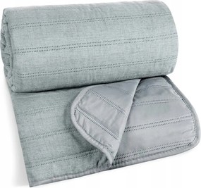 Dekoratív ágytakaró Selen 170x210 zsályás, csíkos steppelt