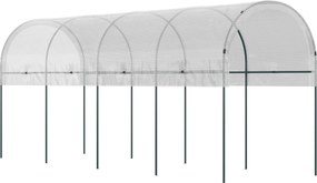 Outsunny Kerti Üvegház, Paradicsom Üvegház, Erősített Fedél, Acél Szerkezet, Zöldség- és Virágültetvényekhez, Kültéri, 400 x 120 x 170 cm, Átlátszó |