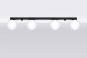 Fekete mennyezeti lámpa üveg búrával ø 12 cm Umerta – Sollux