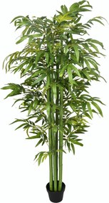 HOMCOM Műnövény, 180 cm Mű Bambuszfa, Műnövény Cserépben, Élethű Benti Növény a Nappaliba, Hálószobába, Zöld | Aosom
