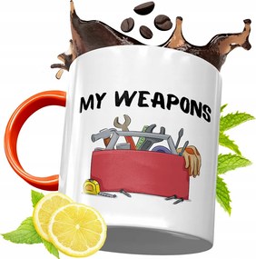 Narancssárga Bögre Építő Szakember Barkácsolónak, fényképes nyomattal