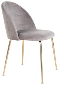 Világosszürke bársony étkezőszék szett 2 db-os Geneve – House Nordic