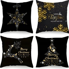 4 x Karácsonyi Párnahuzat 40X40 Dekoratív Ajándék Díszpárnahuzat