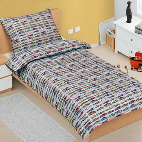 Bellatex Junior Formule szürke pamut ágynemő, 140x 200 cm, 70 x 90 cm