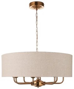 Endon 110727 - HIGHCLERE láncos csillár 8xE14/40W/230V, bézs/sárgaréz, átm. 70 cm