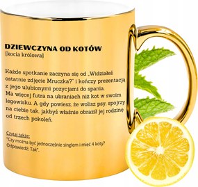 Arany Csillogó Macskalány Bögre Ajándék Nyomtatott Fotóval