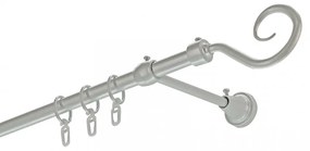 Siera horog egysoros fém karnis szett ezüst 120 cm