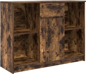 vidaXL füstölt tölgy szerelt fa tálalószekrény fiókos 101x35x76 cm