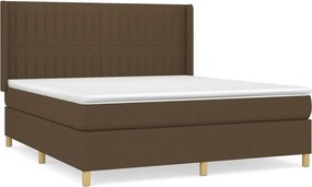 vidaXL sötétbarna szövet rugós ágy matraccal 160 x 200 cm