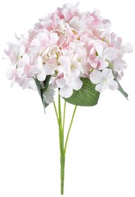 Hortenziabokor, 5 virág, 25 x 38 x 25 cm,, rózsaszín és fehér