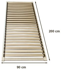 Keretes farugós ágyrács 90x200 cm