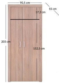 Ruhásszekrény Dalila (szonoma tölgy). 1052830