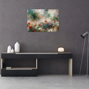 Üveg kép – Pipacsmező absztrakciója (70x50 cm)